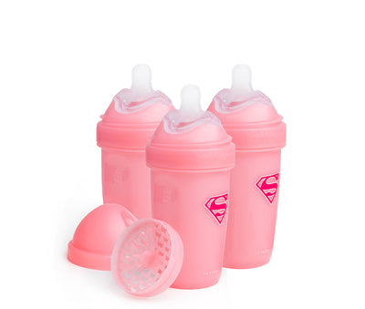 3-pack Nappflaskor 240 ml - Supergirl