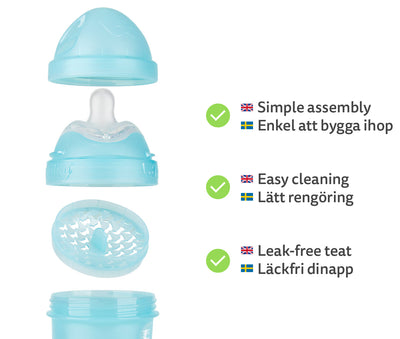 Biberon Doppio Sistema Anti-Colica LT 240 ml Blu