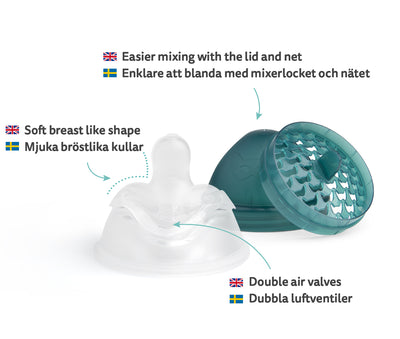 Biberon Doppio Sistema Anti-Colica LT 340 ml Verde Scuro