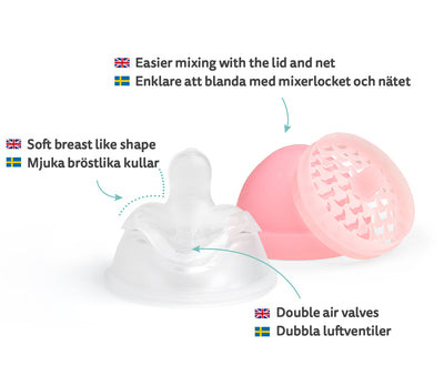 Biberon Doppio Sistema Anti-Colica LT 140 ml Rosa