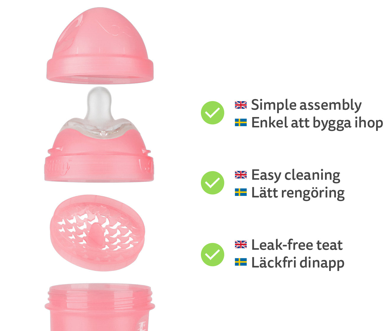 Biberon Doppio Sistema Anti-Colica LT 140 ml Supergirl