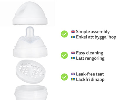 Biberon Doppio Sistema Anti-Colica LT 240 ml Bianco